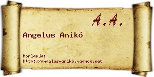 Angelus Anikó névjegykártya