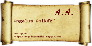 Angelus Anikó névjegykártya